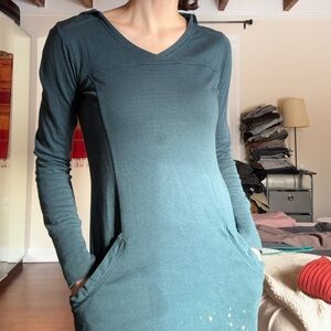 REI teal active dress with hood - XS